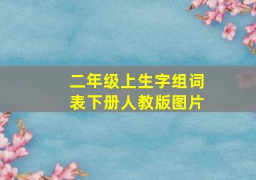 二年级上生字组词表下册人教版图片