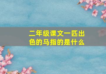 二年级课文一匹出色的马指的是什么