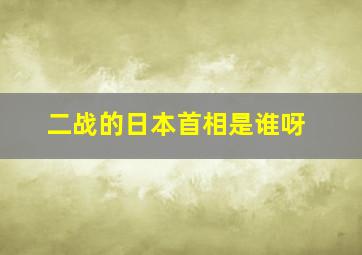 二战的日本首相是谁呀