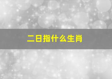 二日指什么生肖