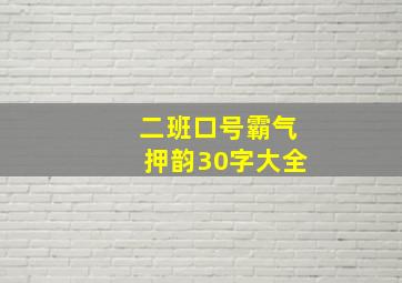 二班口号霸气押韵30字大全