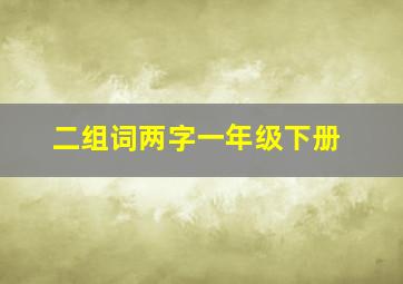 二组词两字一年级下册