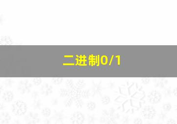 二进制0/1