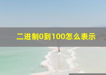 二进制0到100怎么表示