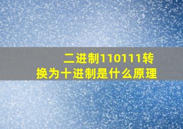 二进制110111转换为十进制是什么原理