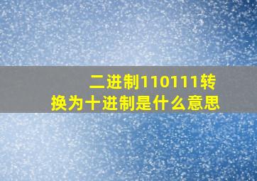 二进制110111转换为十进制是什么意思