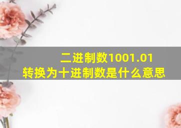 二进制数1001.01转换为十进制数是什么意思