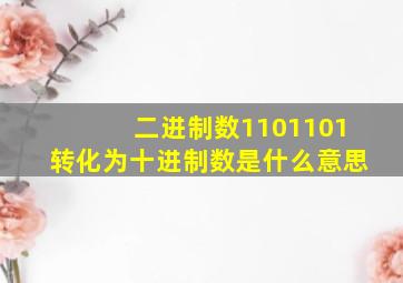 二进制数1101101转化为十进制数是什么意思