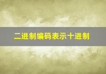 二进制编码表示十进制