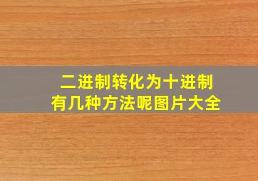 二进制转化为十进制有几种方法呢图片大全