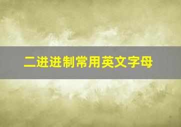 二进进制常用英文字母