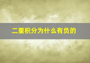 二重积分为什么有负的