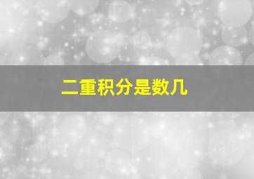 二重积分是数几