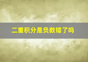 二重积分是负数错了吗