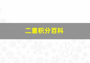 二重积分百科