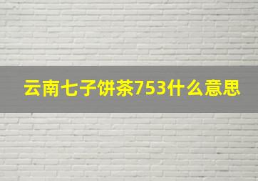 云南七子饼茶753什么意思