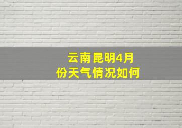 云南昆明4月份天气情况如何