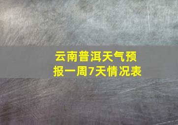 云南普洱天气预报一周7天情况表