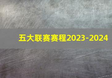 五大联赛赛程2023-2024