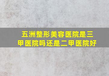 五洲整形美容医院是三甲医院吗还是二甲医院好