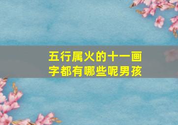 五行属火的十一画字都有哪些呢男孩