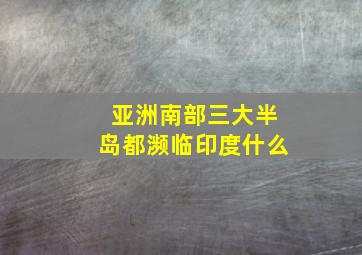 亚洲南部三大半岛都濒临印度什么