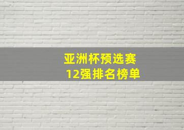 亚洲杯预选赛12强排名榜单