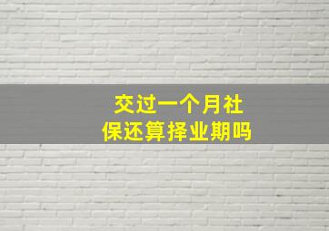 交过一个月社保还算择业期吗