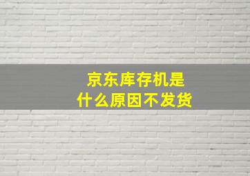 京东库存机是什么原因不发货