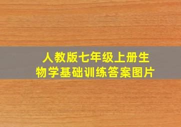 人教版七年级上册生物学基础训练答案图片