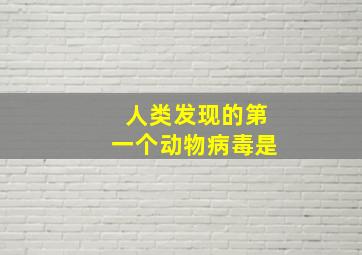 人类发现的第一个动物病毒是