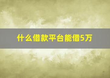 什么借款平台能借5万