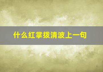 什么红掌拨清波上一句