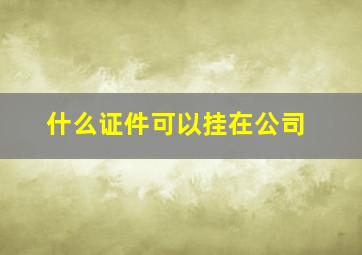 什么证件可以挂在公司