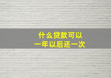 什么贷款可以一年以后还一次