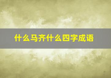 什么马齐什么四字成语