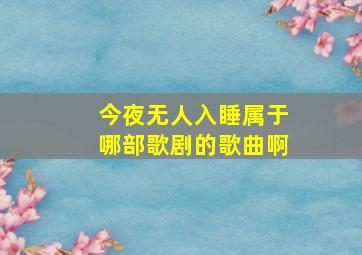 今夜无人入睡属于哪部歌剧的歌曲啊