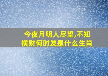 今夜月明人尽望,不知横财何时发是什么生肖