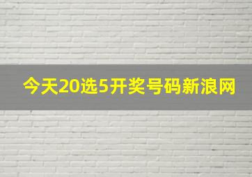 今天20选5开奖号码新浪网