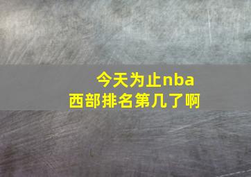 今天为止nba西部排名第几了啊