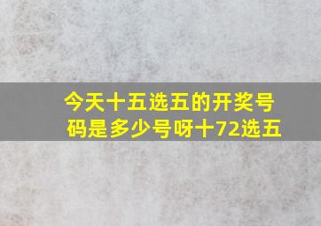 今天十五选五的开奖号码是多少号呀十72选五