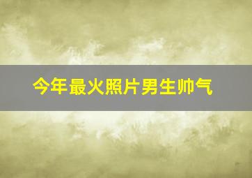 今年最火照片男生帅气