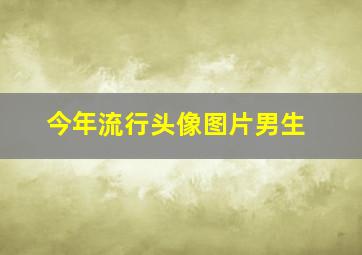 今年流行头像图片男生