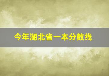 今年湖北省一本分数线