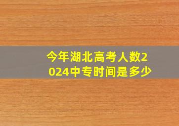 今年湖北高考人数2024中专时间是多少