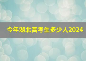 今年湖北高考生多少人2024