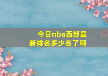 今日nba西部最新排名多少名了啊