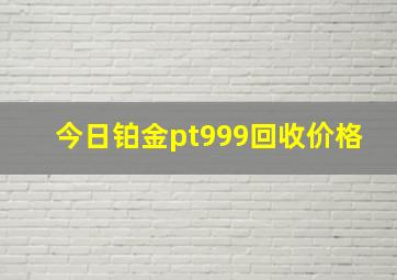 今日铂金pt999回收价格