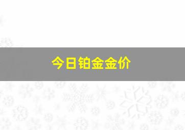 今日铂金金价