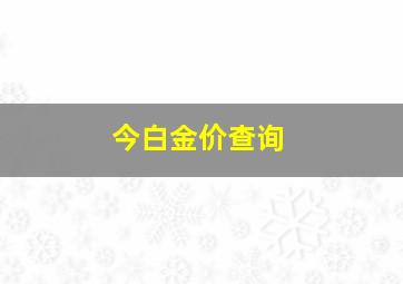 今白金价查询